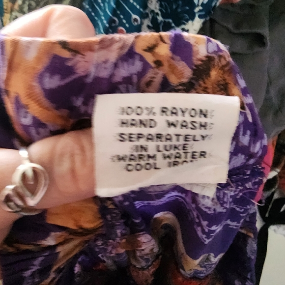 Vtg Why Not! Horse Print Tiered Maxi Skirt S Western Boho Rayon Fringe Red - Picture 8 of 9